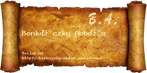 Benkóczky Abbás névjegykártya